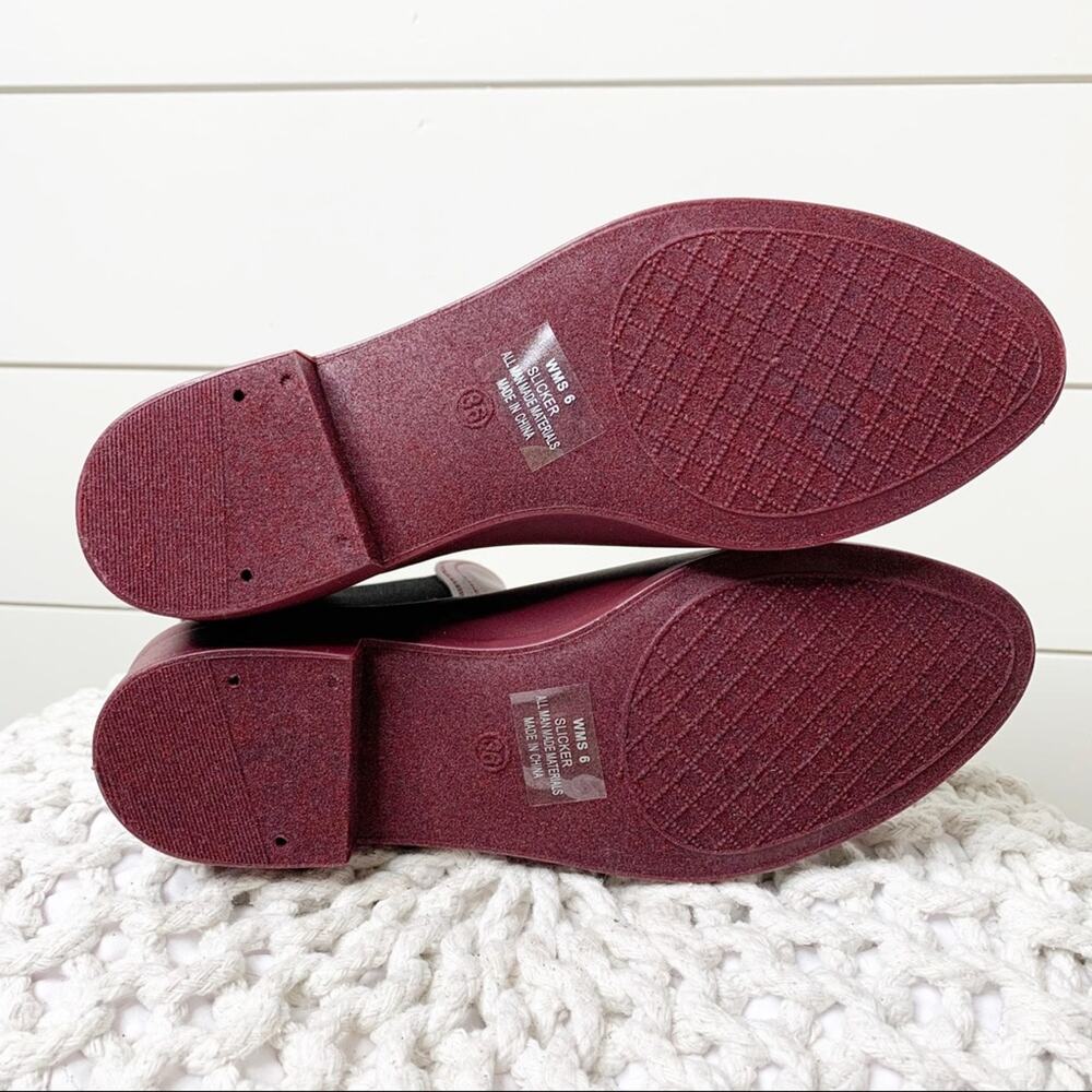 Report Slicker Chelsea Rain Boots Burgundy Size 6M - Picture 6 of 6